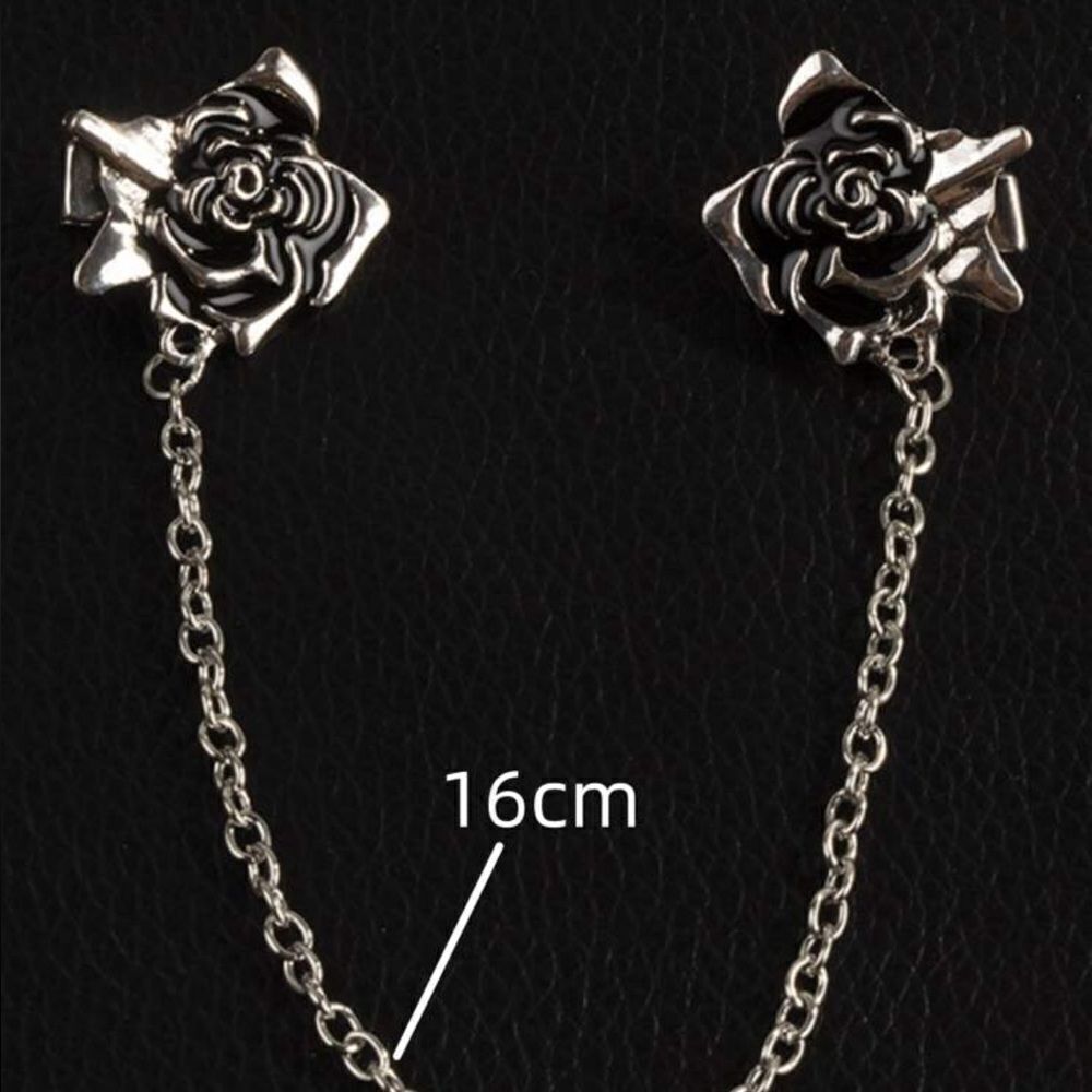 Vintage Inspired Rose Collar Pin/ Sweater Pin/ Brooch, Silver Tone, Engr… - Picture 4 of 4